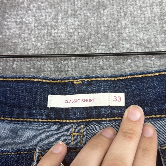Levis Blue Jean Denim Classic Shorts Womens Size 33 High Rise - Picture 6 of 8